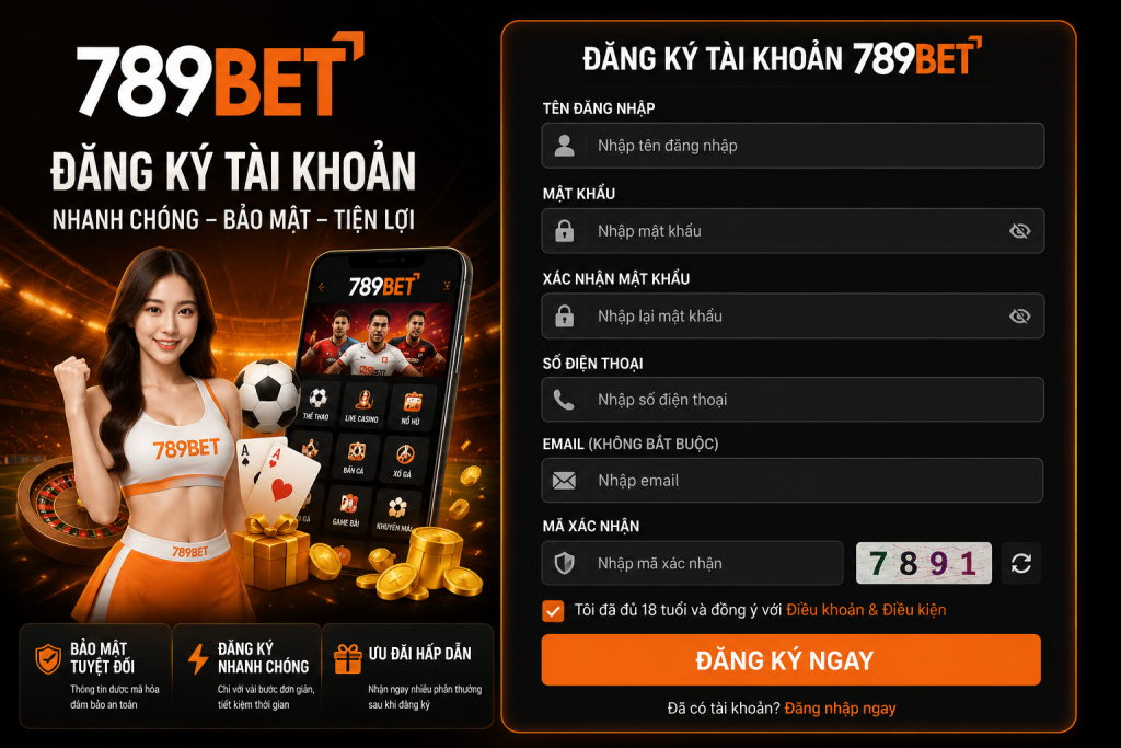 Giao diện biểu mẫu đăng ký 789BET