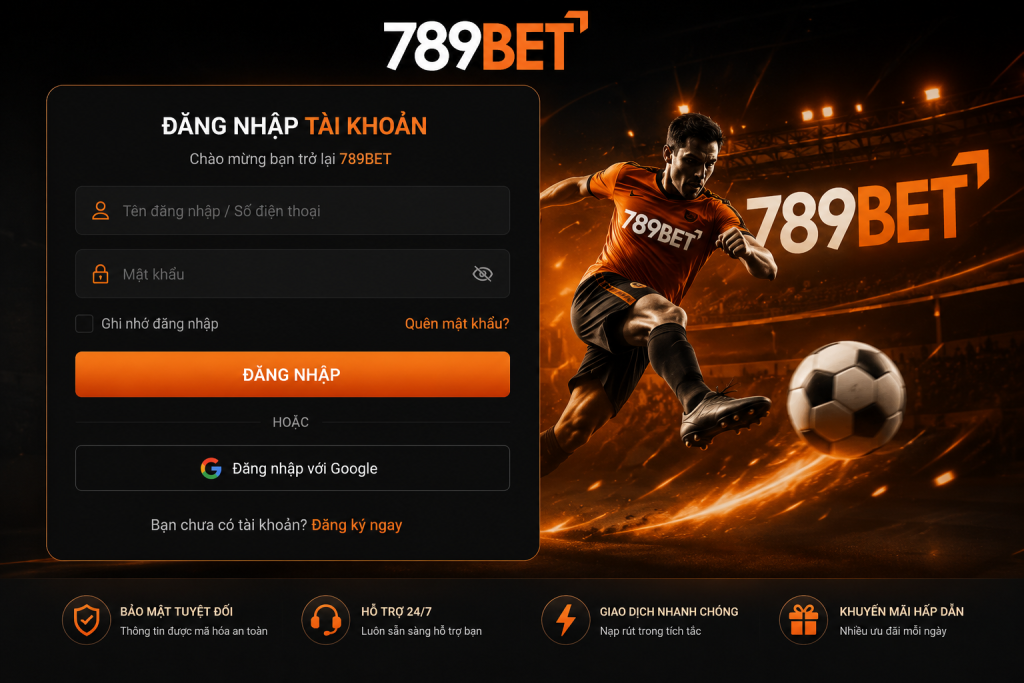 Giao diện biểu mẫu đăng nhập 789BET