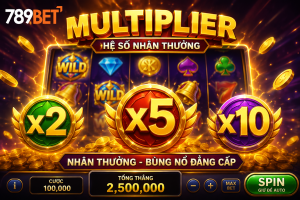 Giao diện tính năng Multiplier với các hệ số nhân trong game slot