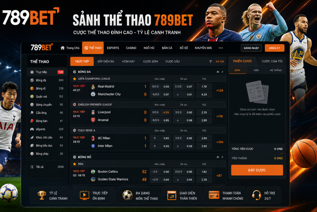 Giao diện sảnh Thể thao 789BET